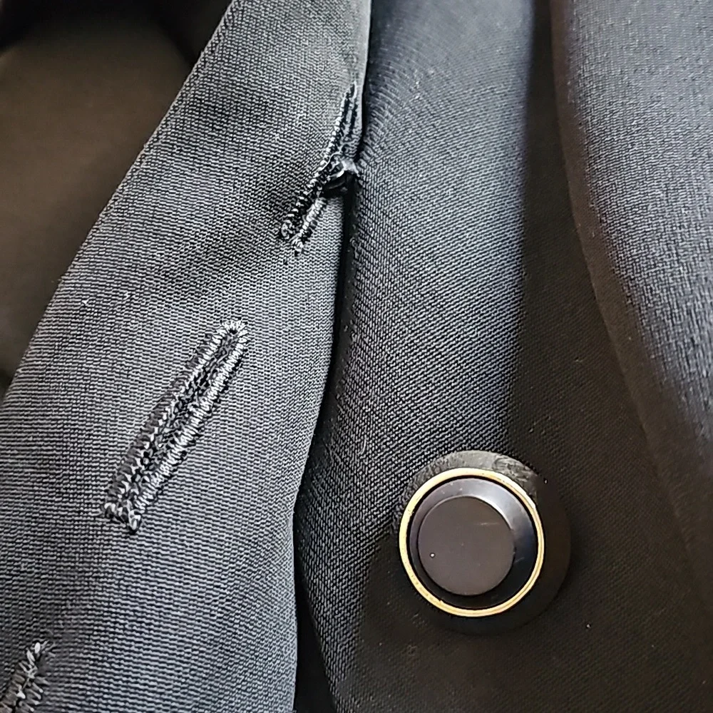 Karl Lagerfeld Vintage Cropped Jacket Triple Lapel Made in France Wool & Silk - Picture 10 of 12